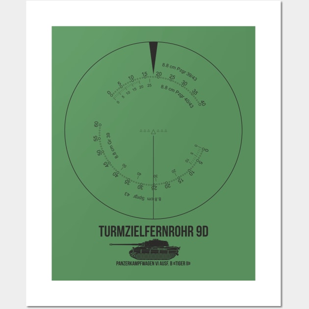 Turmzielfernrohr 9d sight of the German Tiger II tank. on light Wall Art by FAawRay